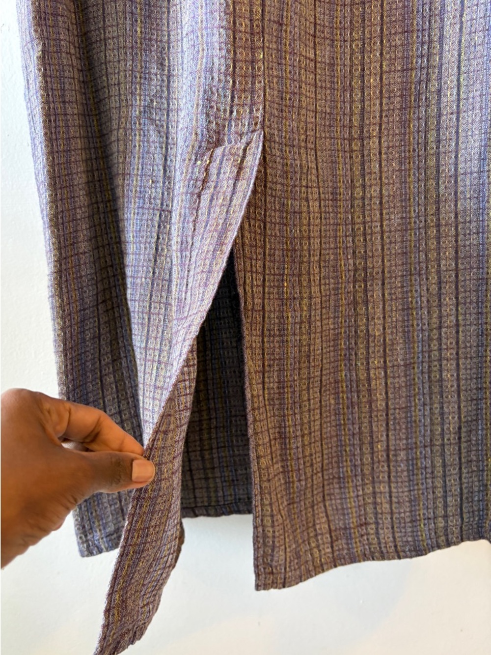 Flax Linen 3 Piece Skirt Set Button Front Jacket Sleeveless Top & Maxi Skirt XL - Picture 9 of 16
